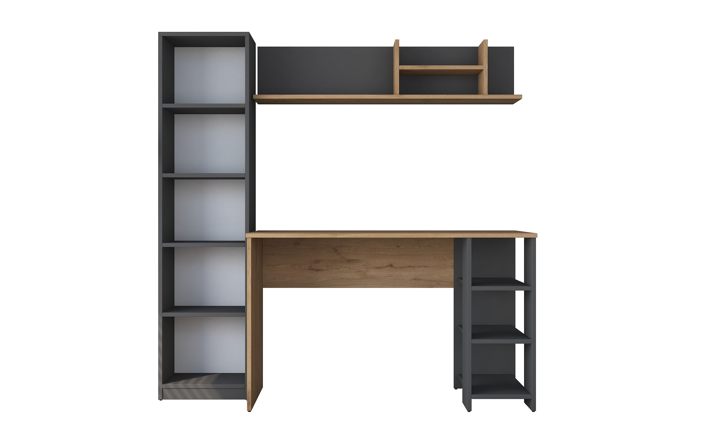 Письменный стол + стеллаж Гарри, орех + антрацит  8